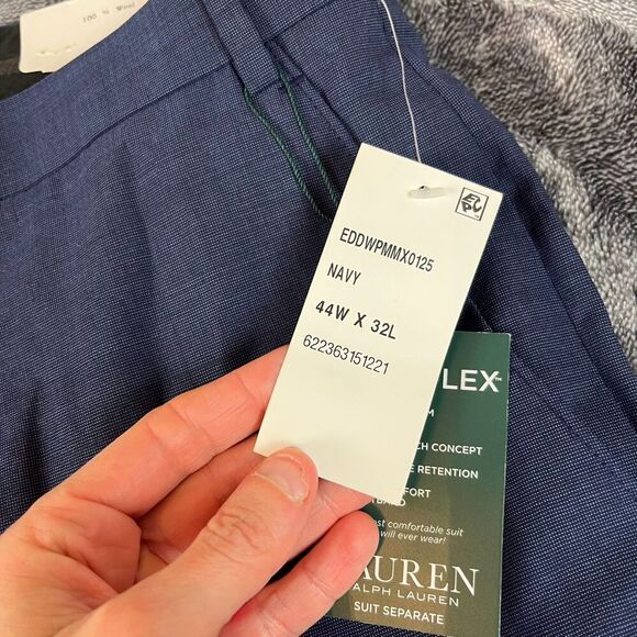 Lauren Ralph Lauren Men's 44X32 Navy Blue Ultraflex Wool Pants NWT *READ - Picture 5 of 16